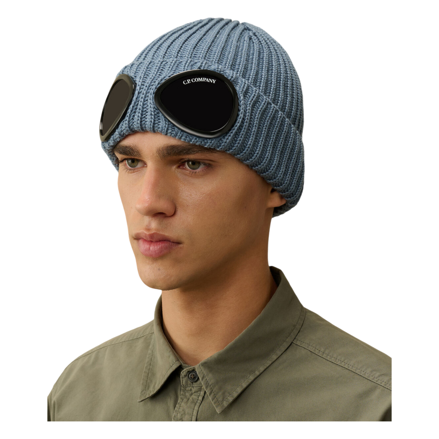 C.P. Company,Mütze,C.P. Companyt , Merino Beanie mit Goggle, Flint Stone,UNIT Hamburg