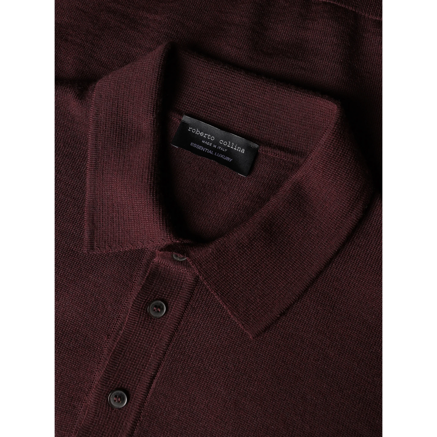 Roberto Collina Poloshirt aus Merinowolle, dunkles Rot