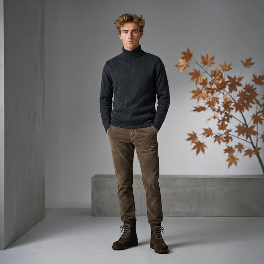Roberto Collina, Merino / Baby Kamel, Stehkragen, schwarz