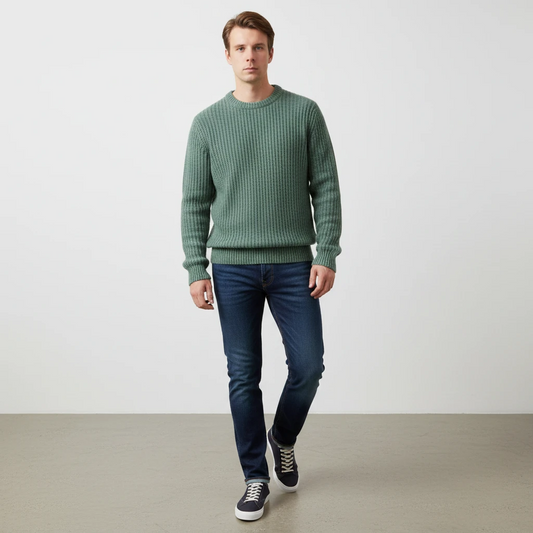 ASPESI Mohair Pullover in Jade Green mit Mohair