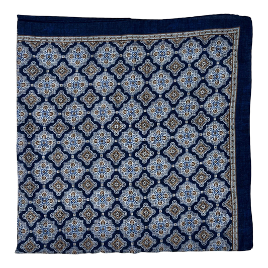 Ascot, Tuch oder Bandana mit maurischem Muster, blau 67x67cm