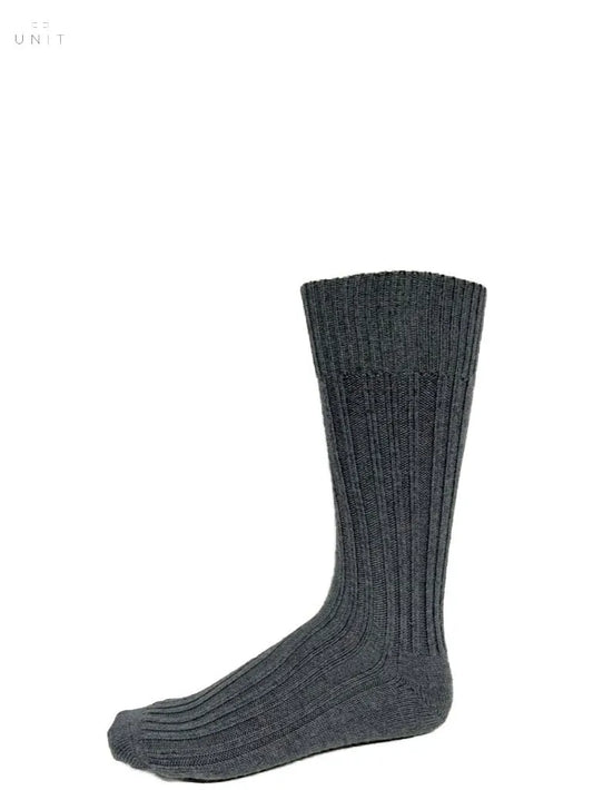 ANT45,  Cashwool, Rippenstrumpf mit Wolle, mittelgrau ANT45