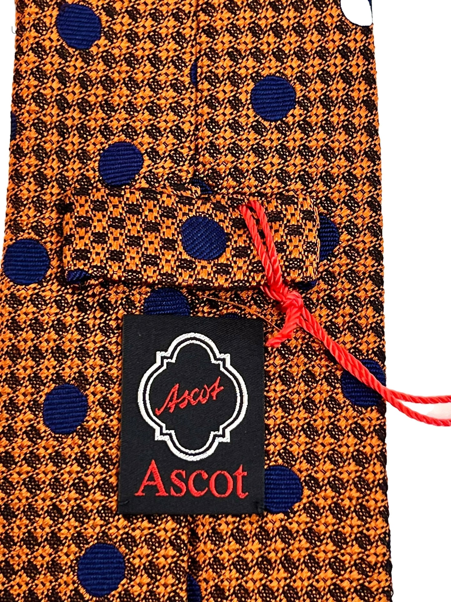 Labeling Ascot Krawatte aus leuchten Kupfer mit lapuslazuli blauen Punkten