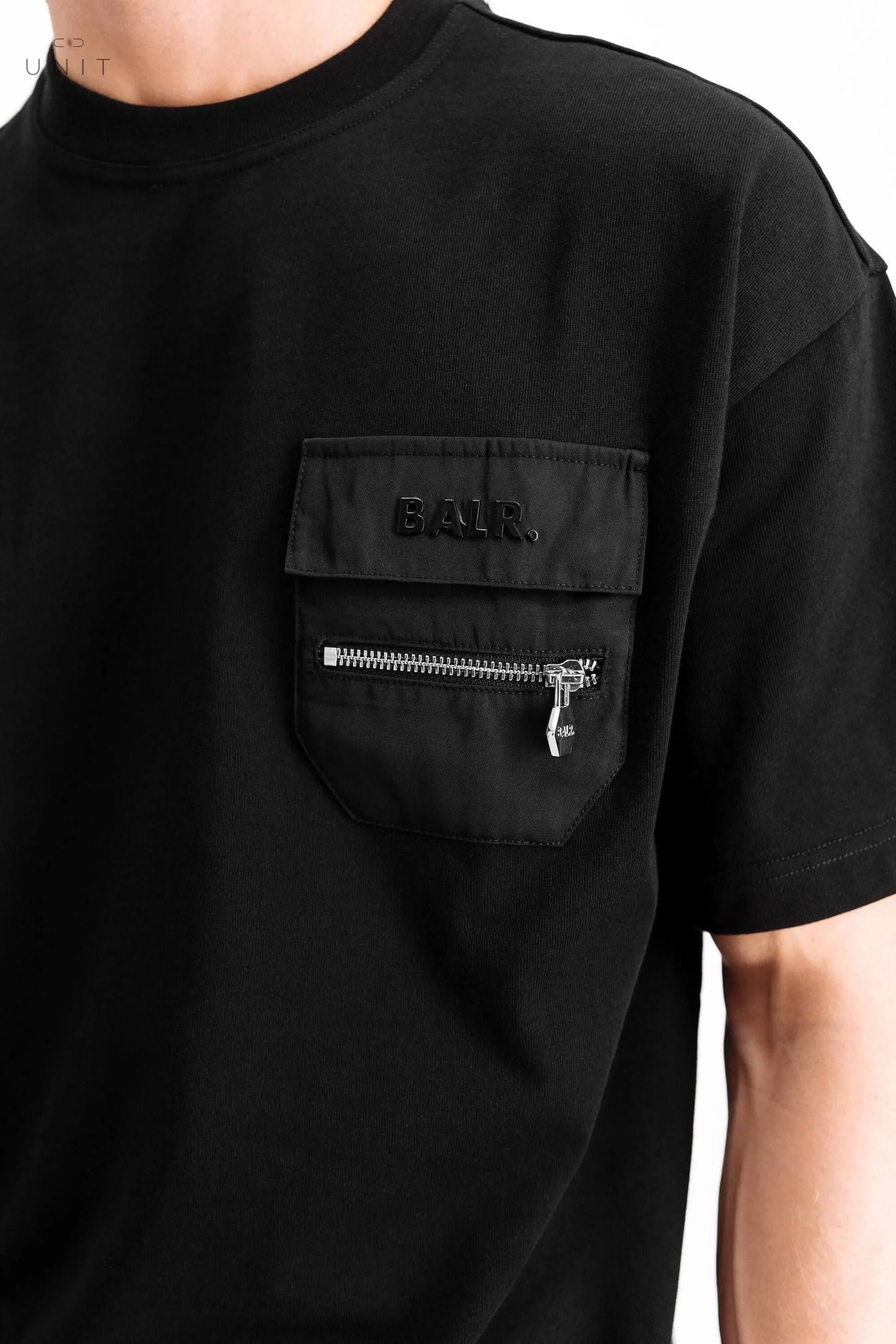 Detailaufnahme BALR. Herren T-Shirt Brand Athletic, schwarz, online only