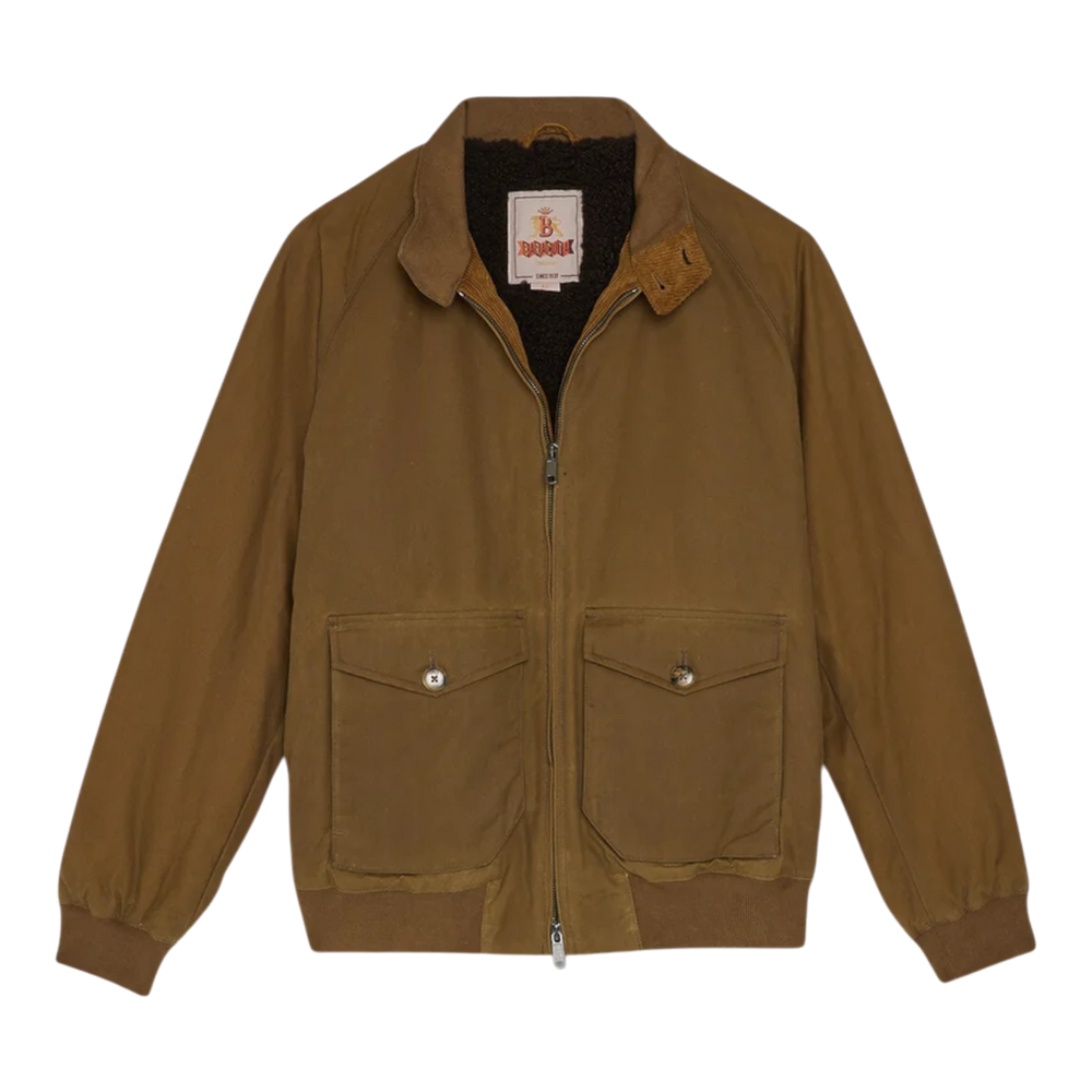 Baracuta, G9 Harrington, Wachsjacke, dunkelbeige