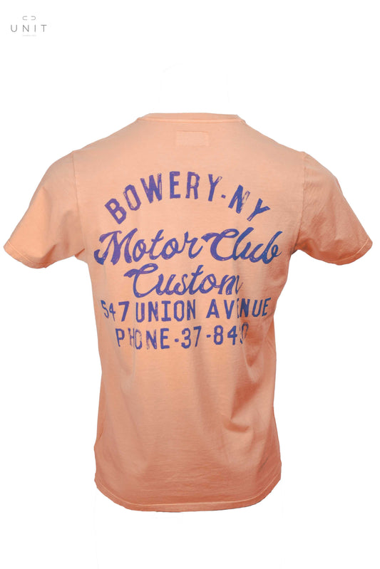 Bowery NYC, Motor Club Print, Vintage Jersey, apricot - UNIT Hamburg