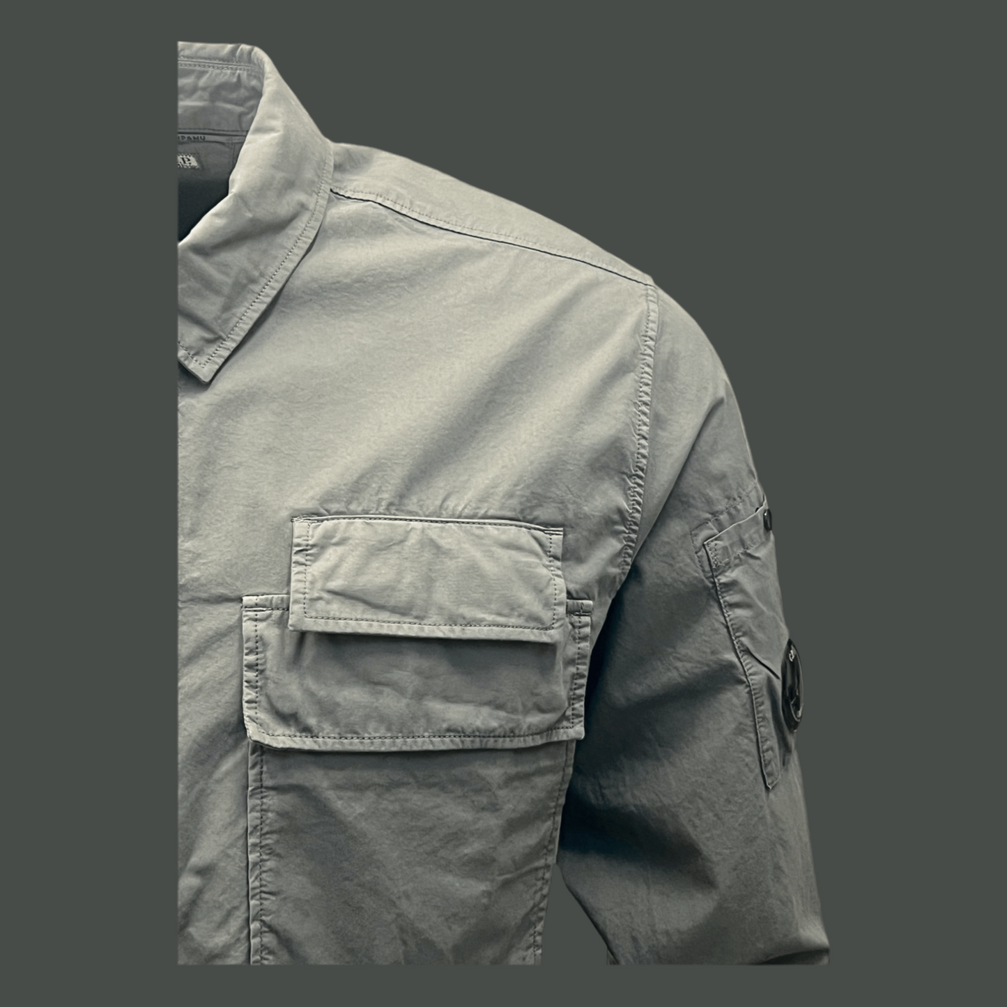 C.P. Company, organic Gabardine Overshirt, grau