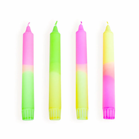 CLOUDNOLA,Kerze,CLOUDNOLA, Dip Dye Neon Candles, 20 cm, 4 Kerzen,UNIT Hamburg