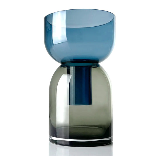 CLOUDNOLA,Vase,CLOUDNOLA, Flip Vase, Medium Blue and Gray, Glas, 2-teilig,UNIT Hamburg