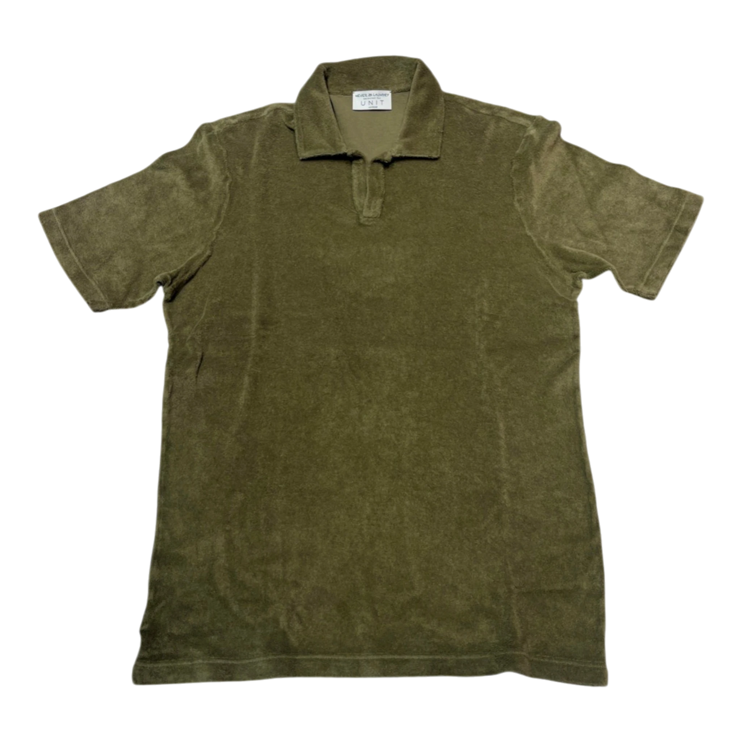 Never Laundry, Frottee-Polo Oliv – 100% Baumwolle