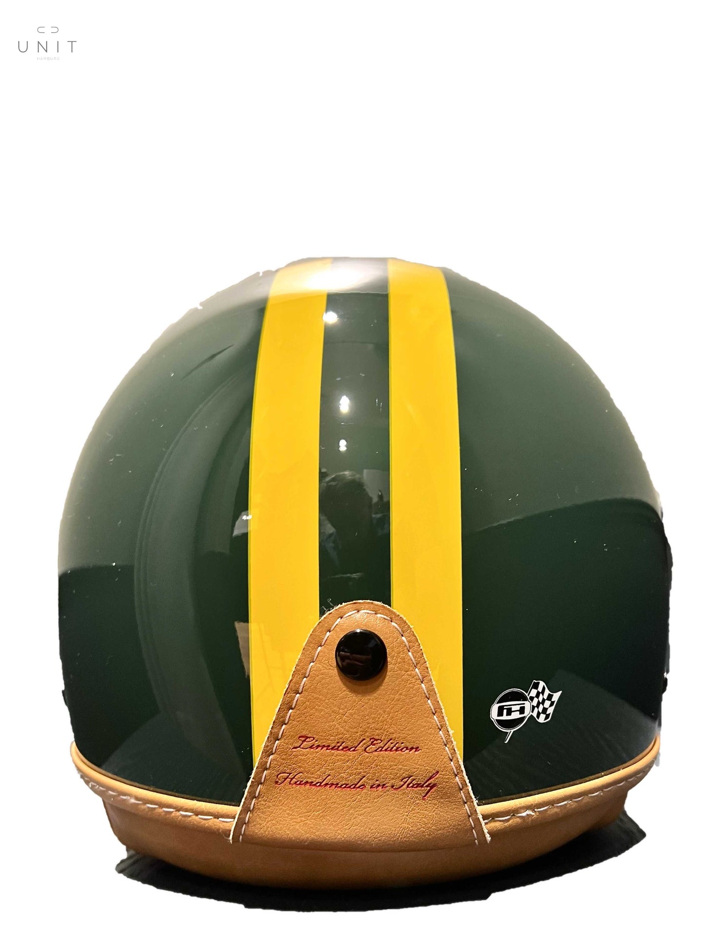 von hinten betrachtet: GULF Number 8 visor, british green