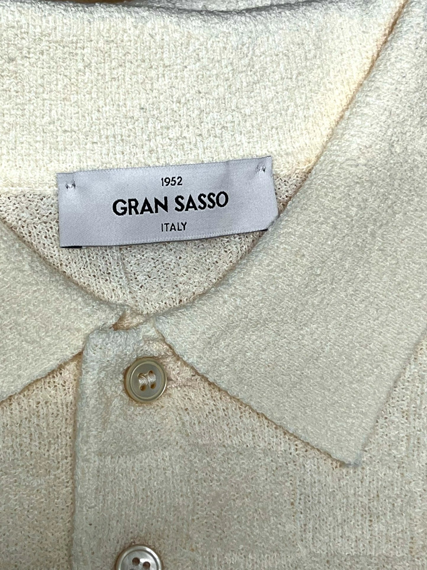 Gran Sasso, Waffelbouclé Polo, creme weiß Gran Sasso