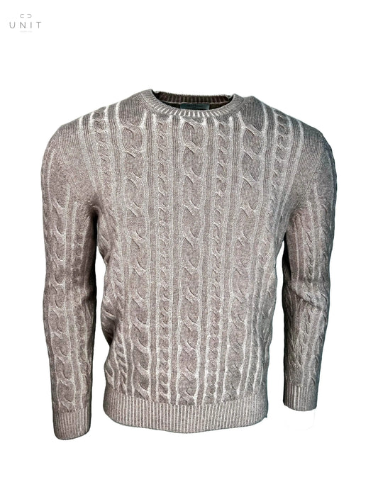 Gran Sasso, Zopfstrick Rundhals, Wolle/Cashmere - UNIT Hamburg