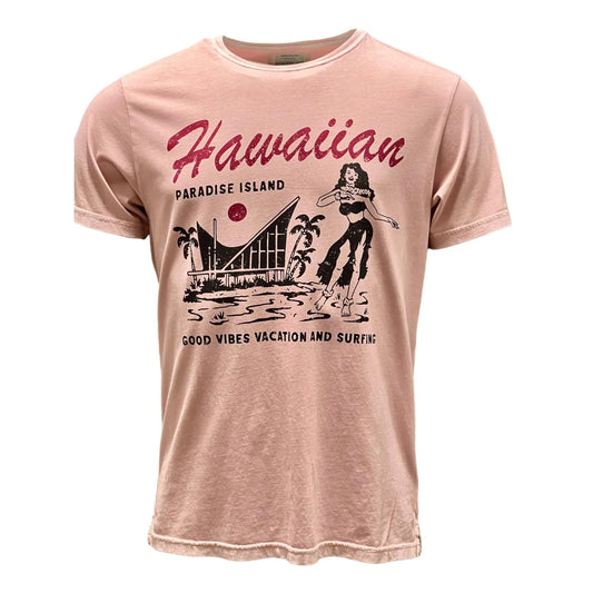 Bowery NYC,T-Shirt,Bowery NYC, T-Shirt, Hawaiian Paradise Vintage Jersey, washed korall,UNIT Hamburg