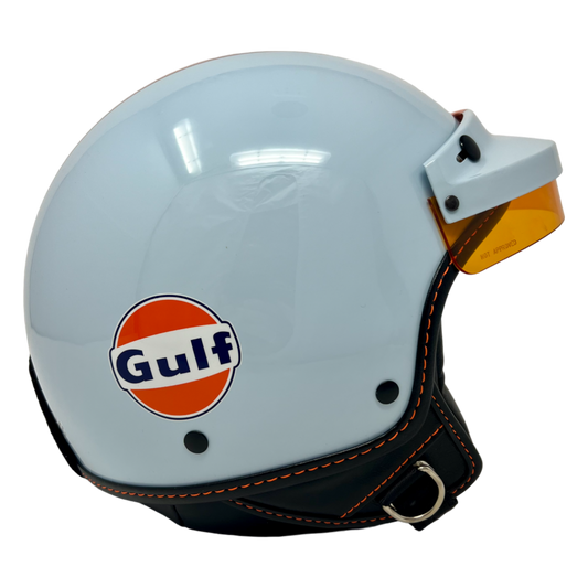 GULF,Helm,GULF, new Jet, GULF Logo, Light Blue, Orange Stripe,UNIT Hamburg