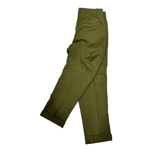 Never Laundry Il Pinces – Cotton Gabardine Hose, olivgrün