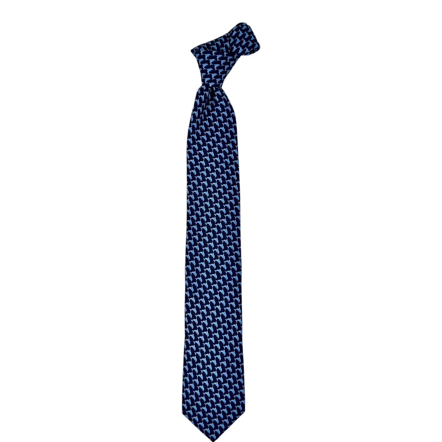 Ascot, Seidenkrawatte, Delphim Foulard, dunkelblau