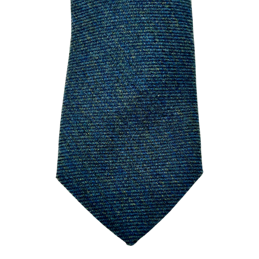 Ascot, Woll-Seidenkrawatte, denimblau-oliv