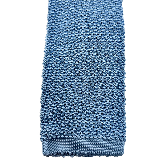 Ascot, Seidenstrickkrawatte, uni babyblau