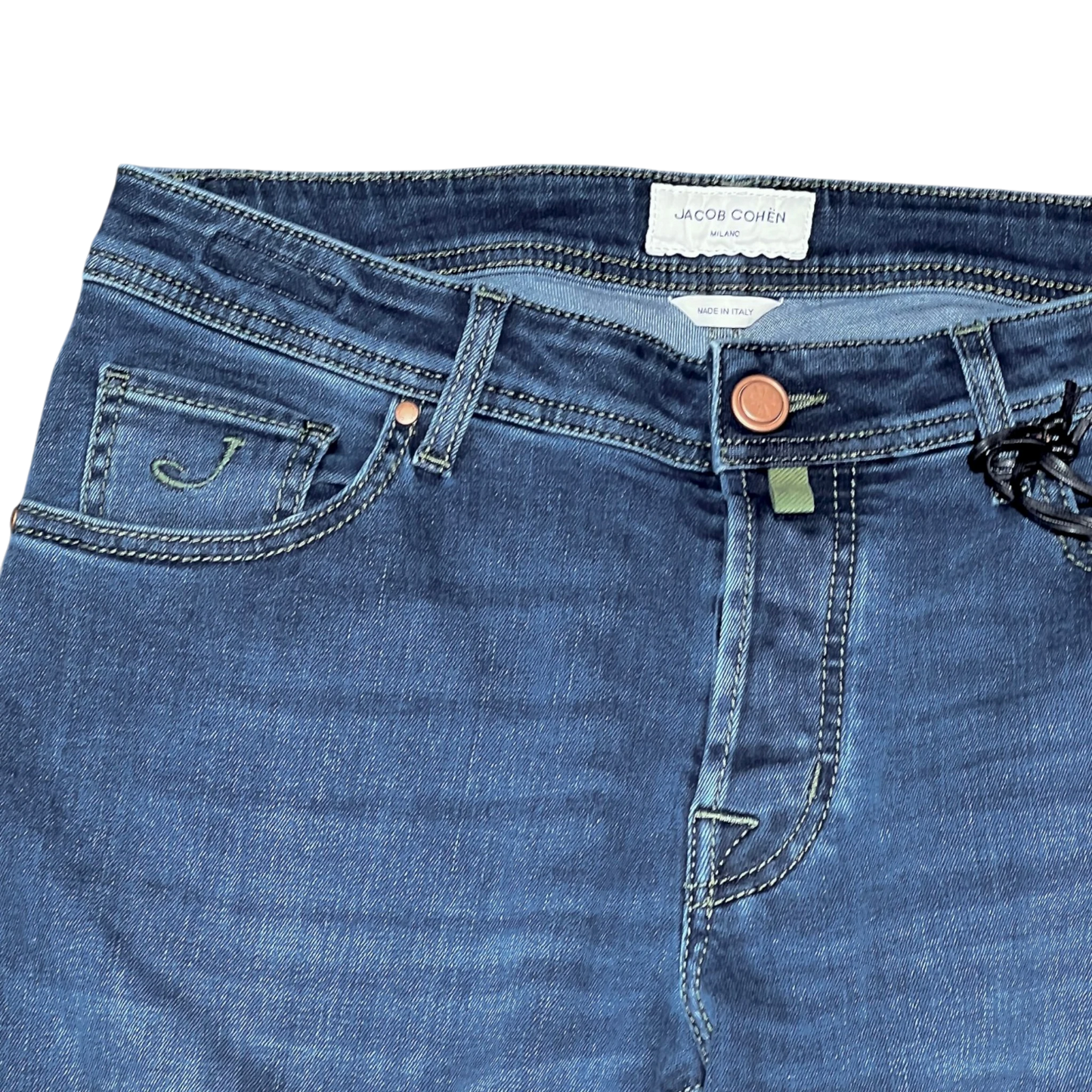 Jacob Cohën JUM_QE007 030 S3624 V2 NICK SLIM etichetta color muschio blu medio