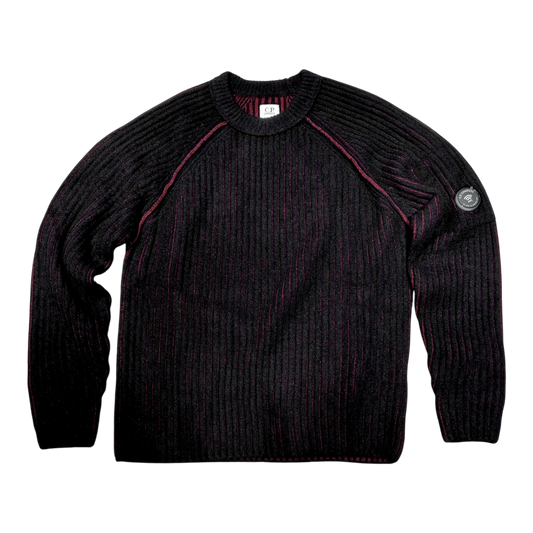 C.P. Company, Wool Fleece Knit Bi-Color Pullover