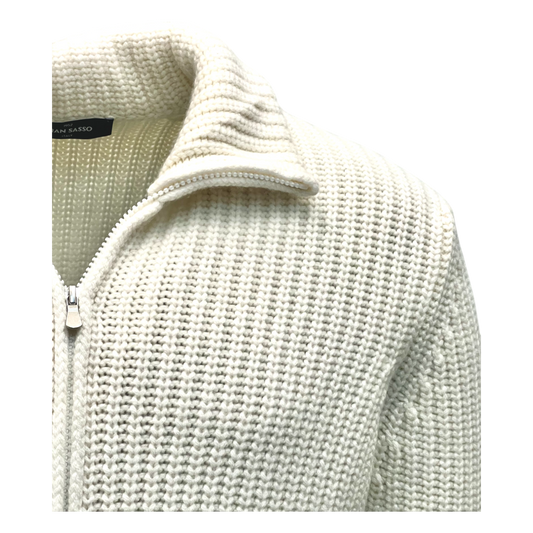 Gran Sasso, Cashmere, Strickjacke, Grobstrick, milchweiss