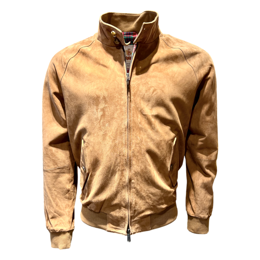 Baracuta, G9 Harrington, Velourleder, Tabakbraun