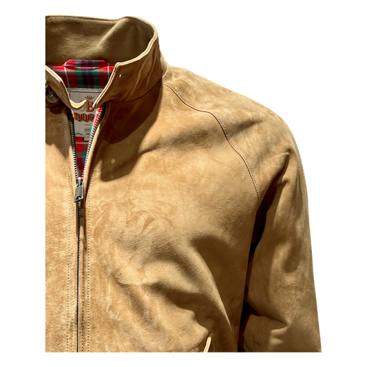 Baracuta, G9 Harrington, Velourleder, Tabakbraun