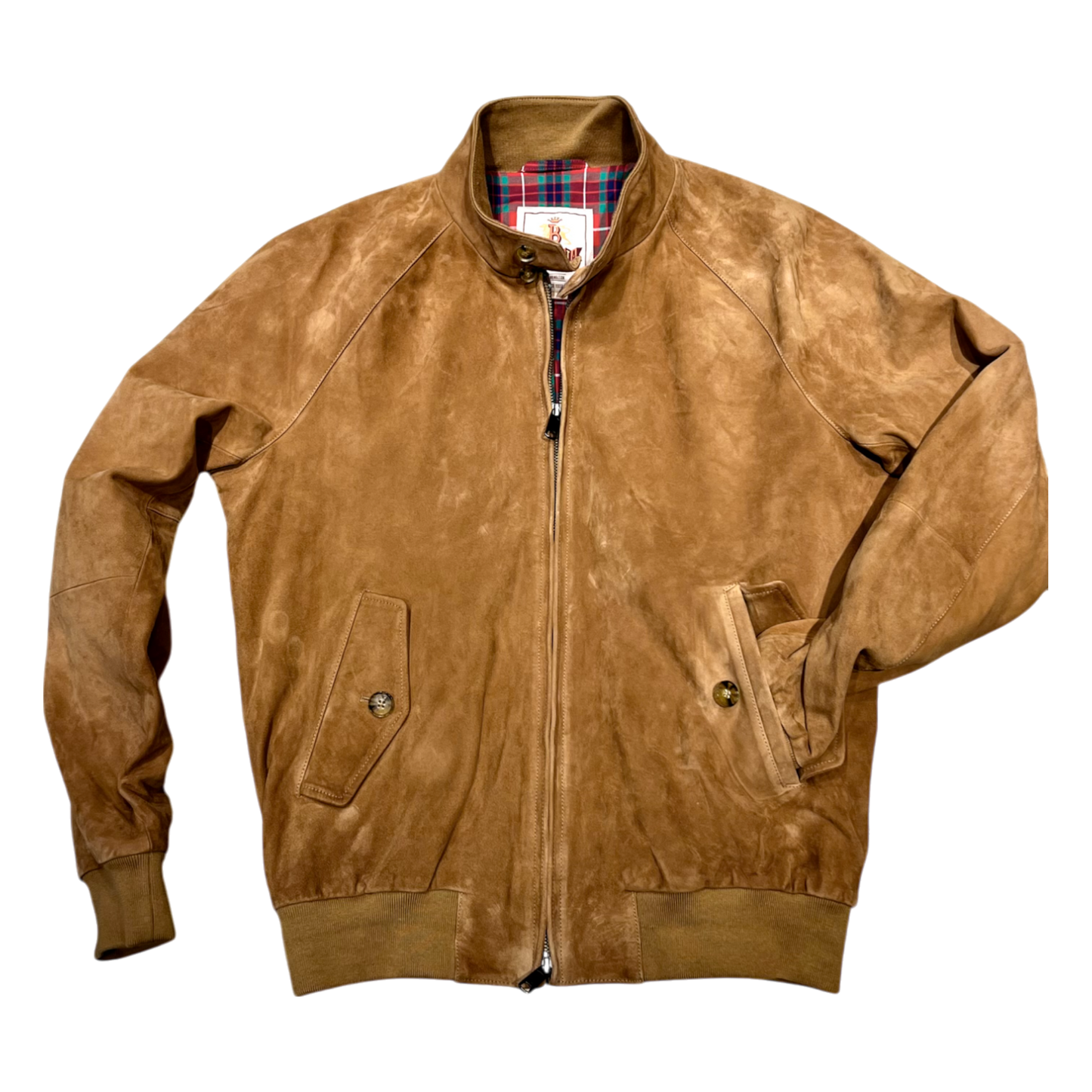 Baracuta, G9 Harrington, Velourleder, Tabakbraun