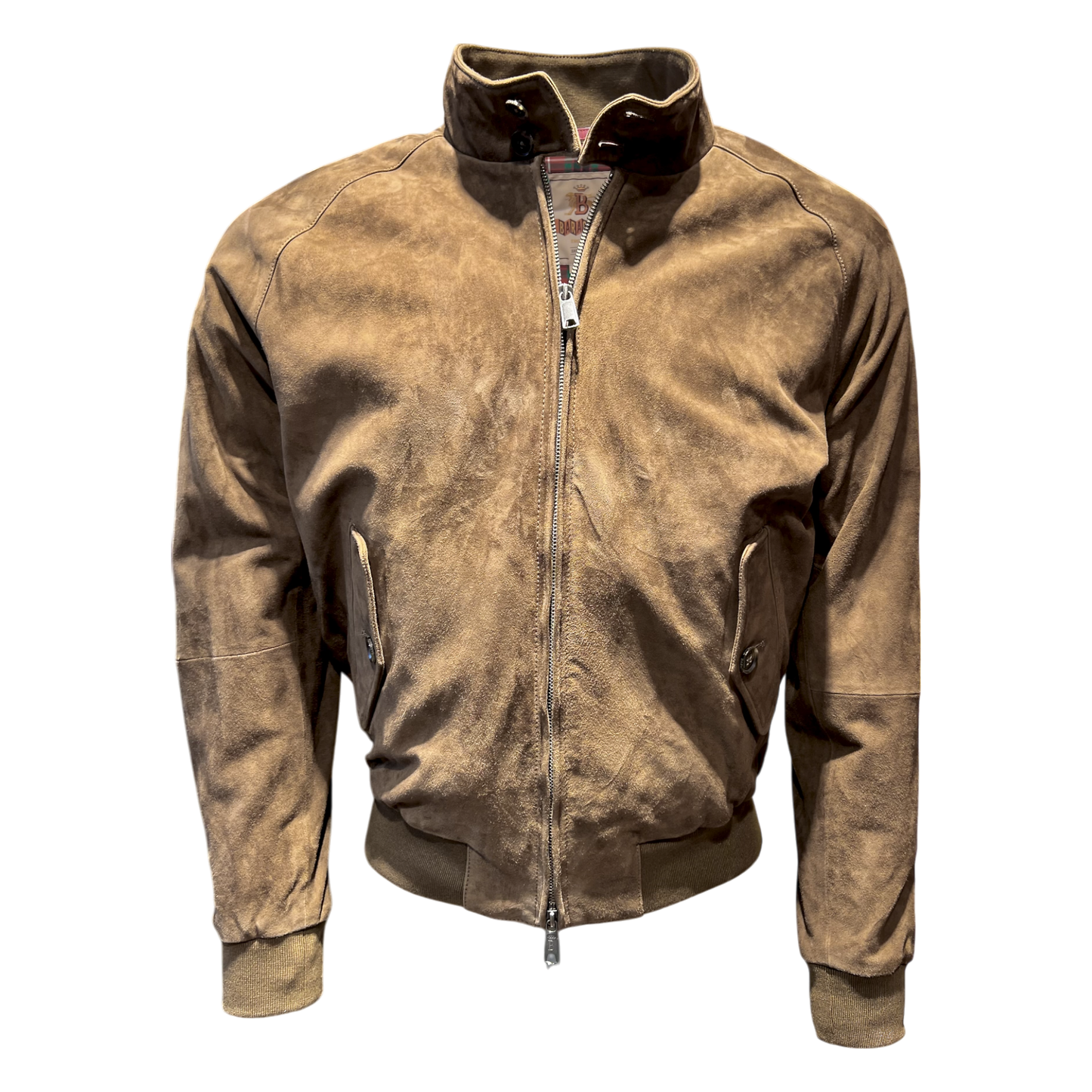 Baracuta, G9 Harrington, Velourleder Blouson, dark oliv