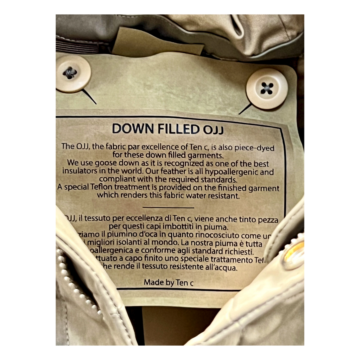 Ten C, OJJ Core Parka, daunengefüllt, beige