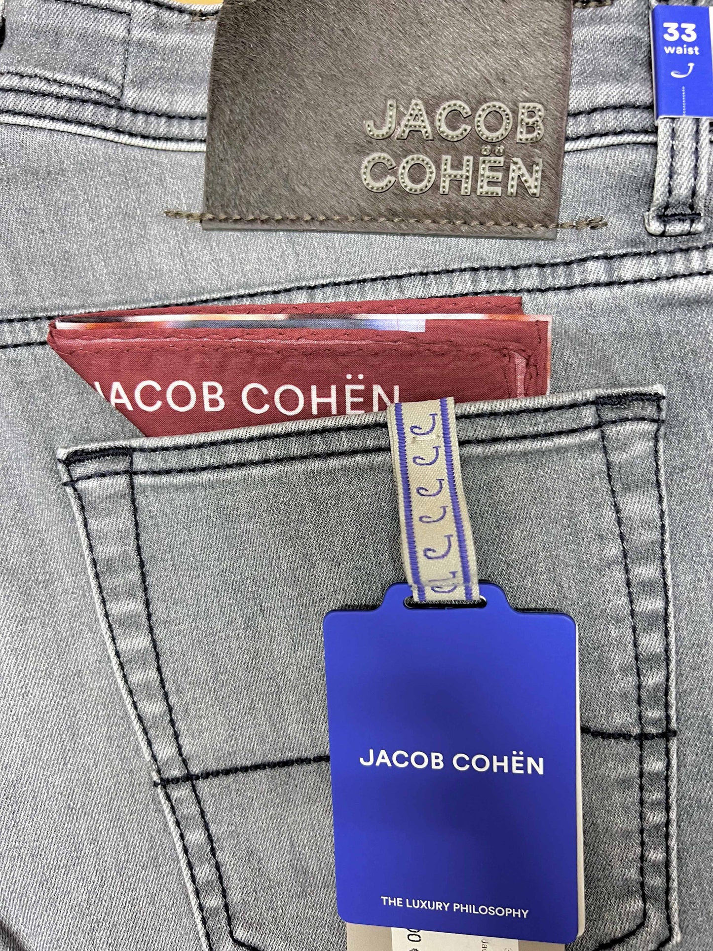 Jacob Cohen, Nick slim, taupe label, light grey Jacob Cohen