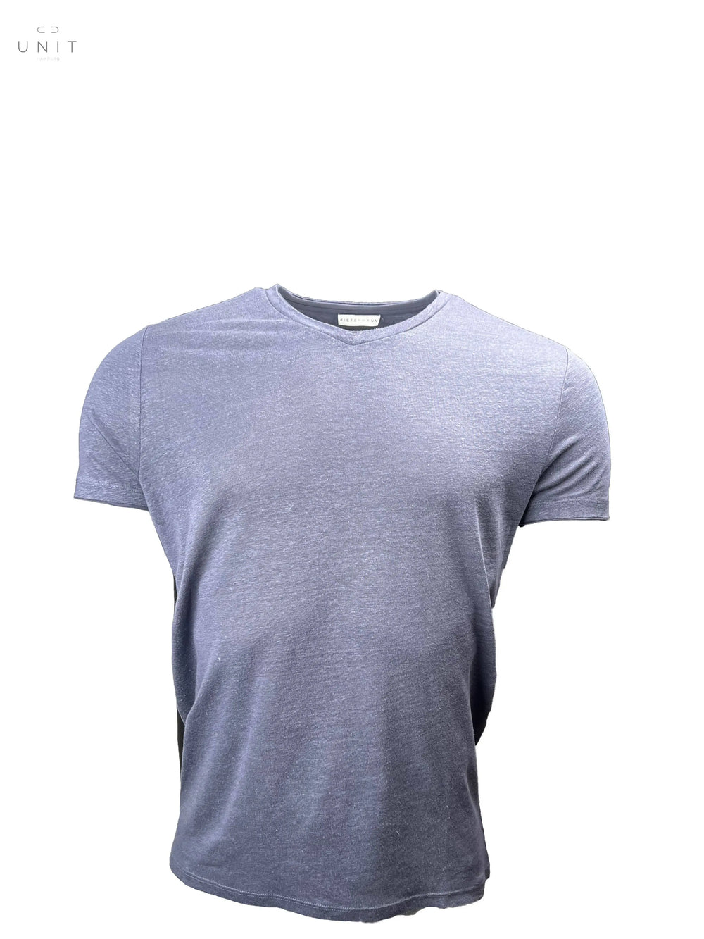Kiefermann 432-21085 Flynn  Leinen T-Shirt V-Neck slate bleu