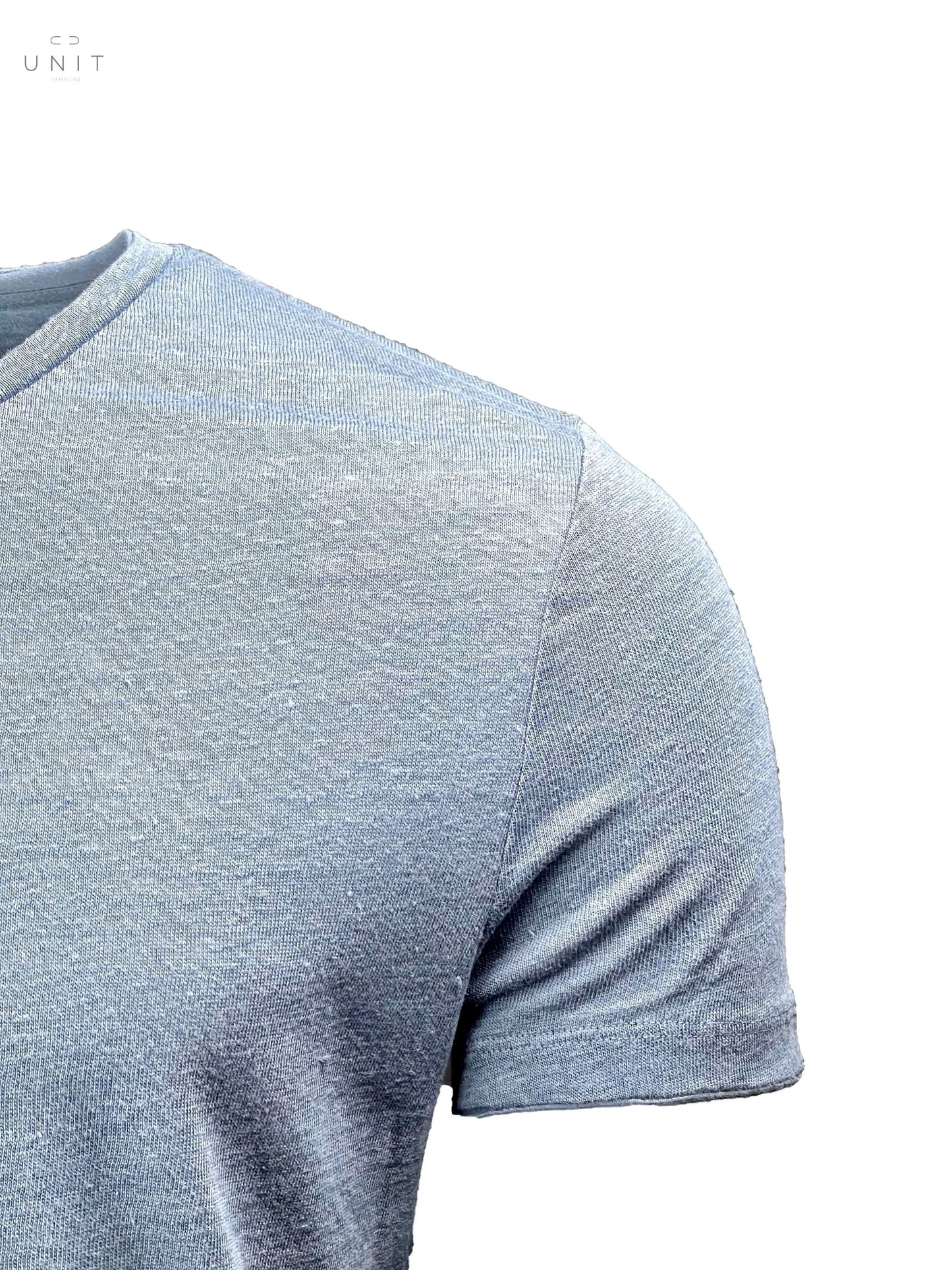 Schulterpartie von Kiefermann 432-21085 Flynn  Leinen T-Shirt V-Neck slate bleu