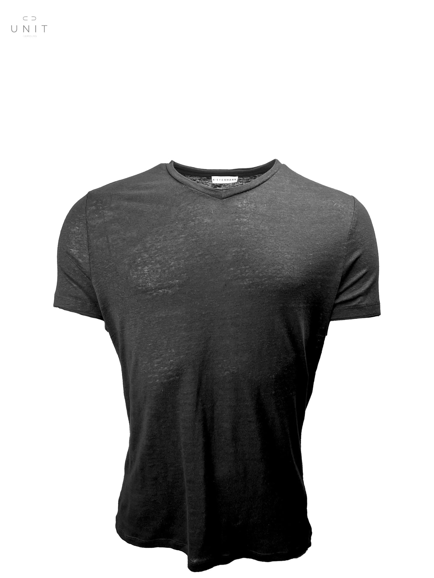Kiefermann 432-21085 Flynn  Leinen T-Shirt V-Neck schwarz