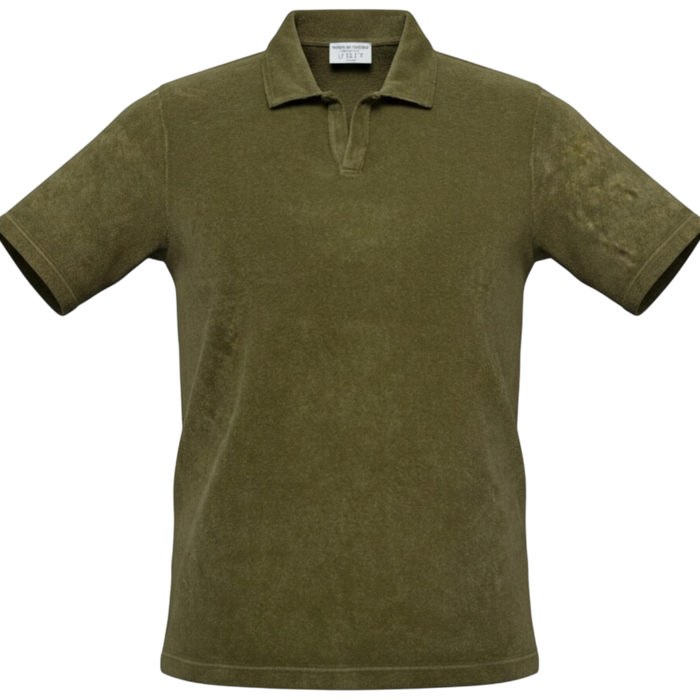 Never Laundry, Frottee-Polo Oliv – 100% Baumwolle