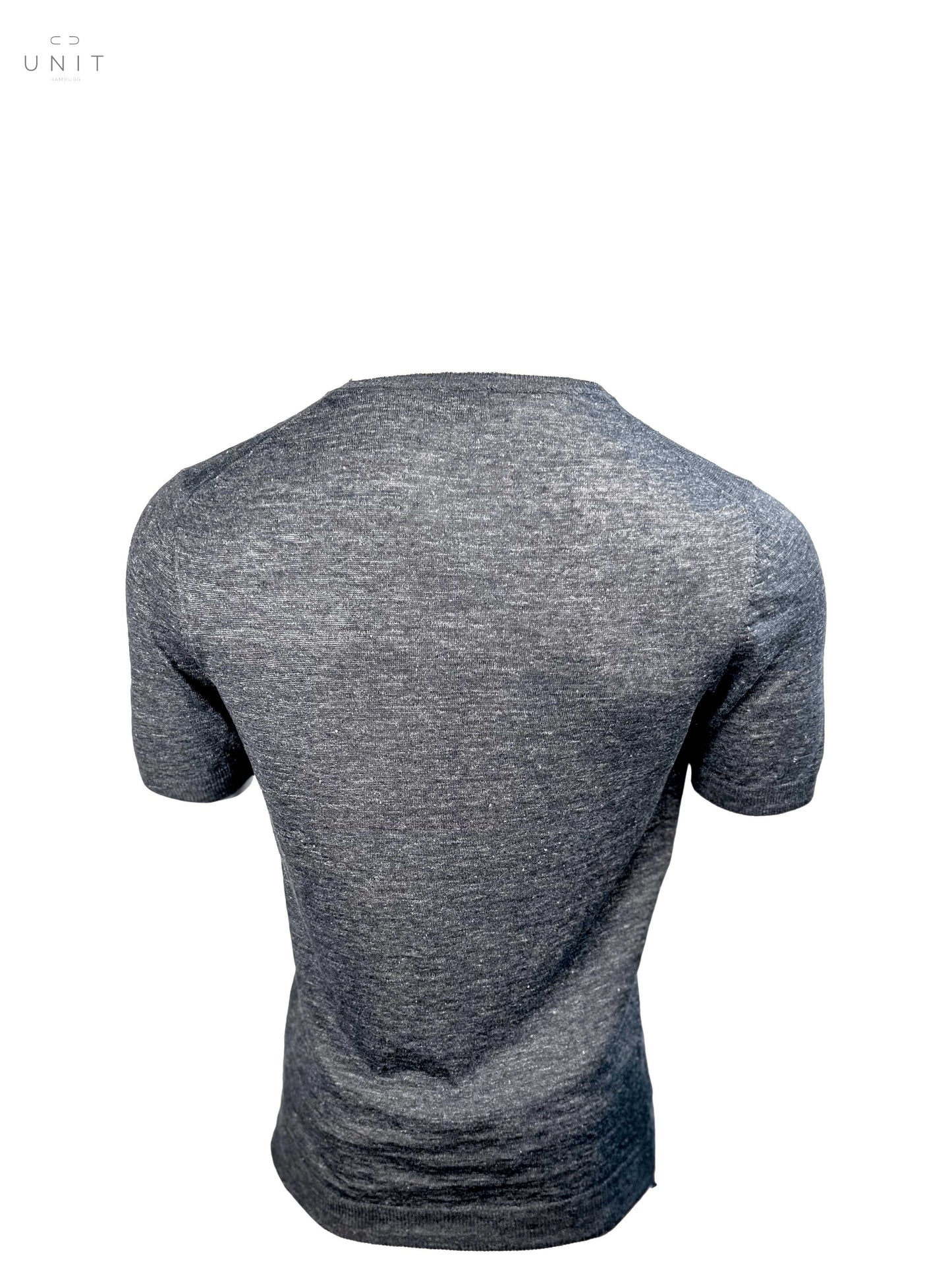 Rücken von  Never Laundry 57177/24801 Leinen T-Shirt Rundhals grau