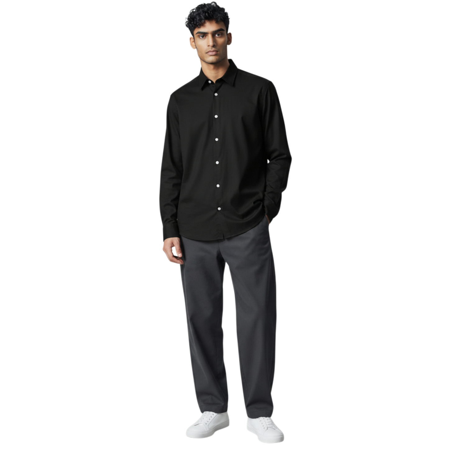 ソンリーサ、ファインジャージーシャツ、ネイビー