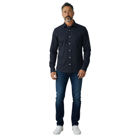 ソンリーサ、ファインジャージーシャツ、ネイビー