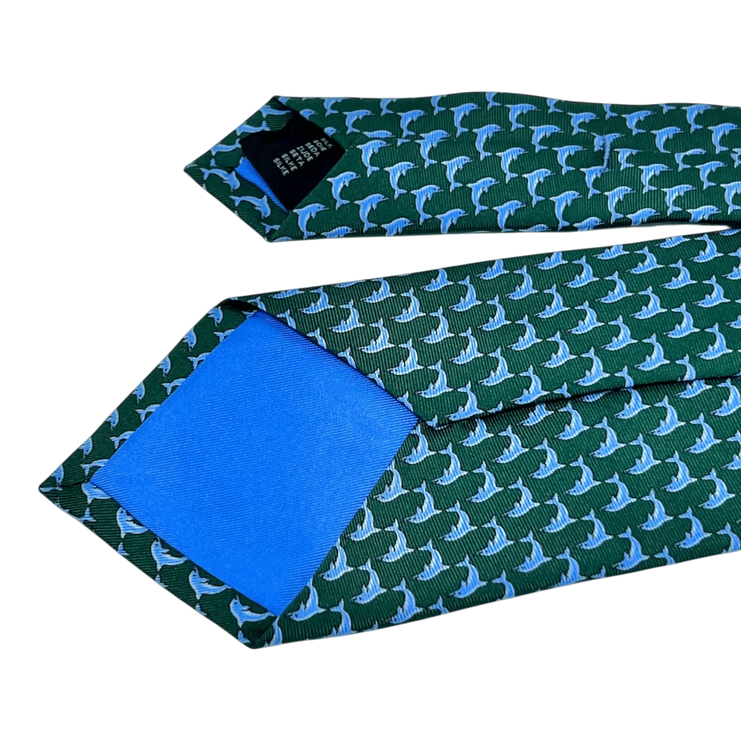UNIT Hamburg - Ascot 01160232 Krawatte Seide Flipper Muster grün blau - Ascot