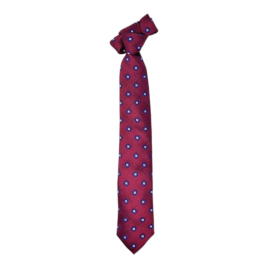 UNIT Hamburg - Ascot, Krawatte, reine Seide rot mit blau - Ascot