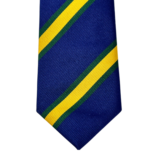 UNIT Hamburg - Ascot, Regimentskrawatte, Seide, blau - gelb - Ascot
