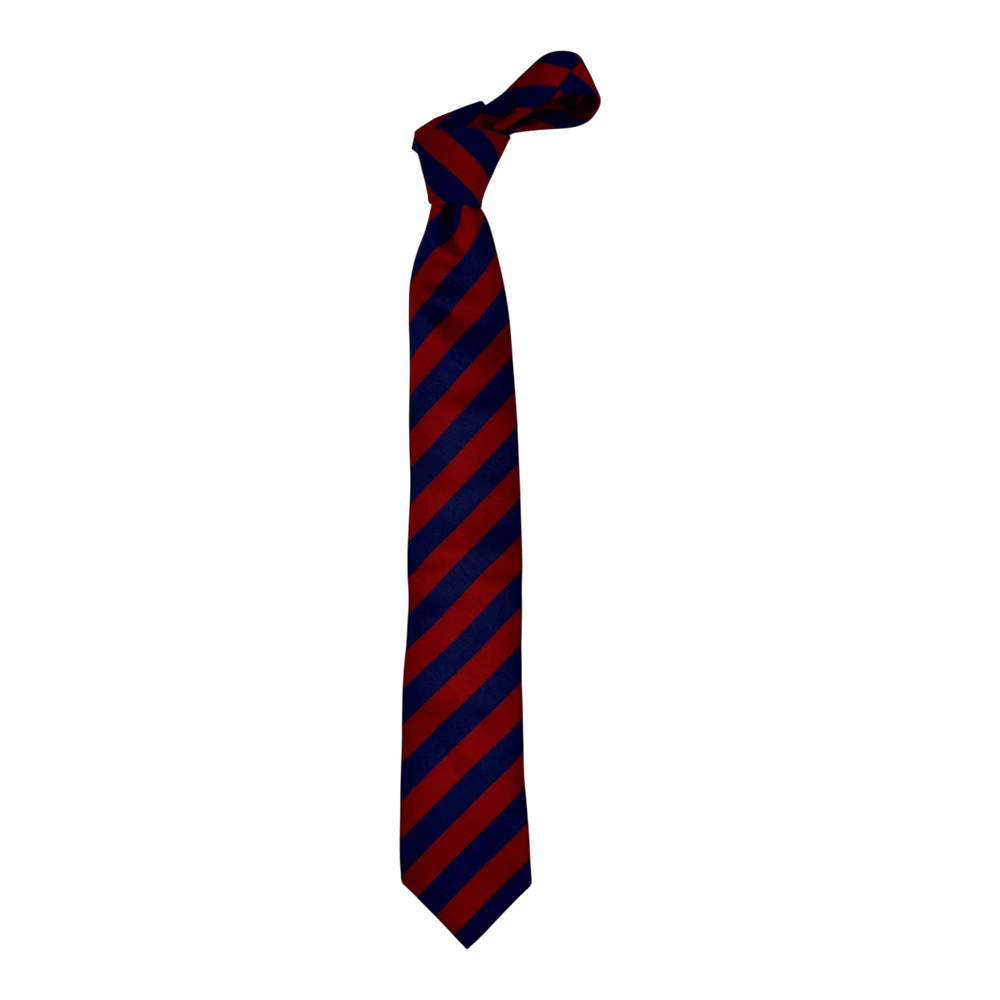 UNIT Hamburg - Ascot, Regimentskrawatte, Seide, rot - blau gestreift - Ascot