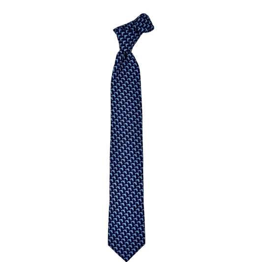 UNIT Hamburg - Ascot, Seidenkrawatte, Delphim Foulard, dunkelblau - Ascot