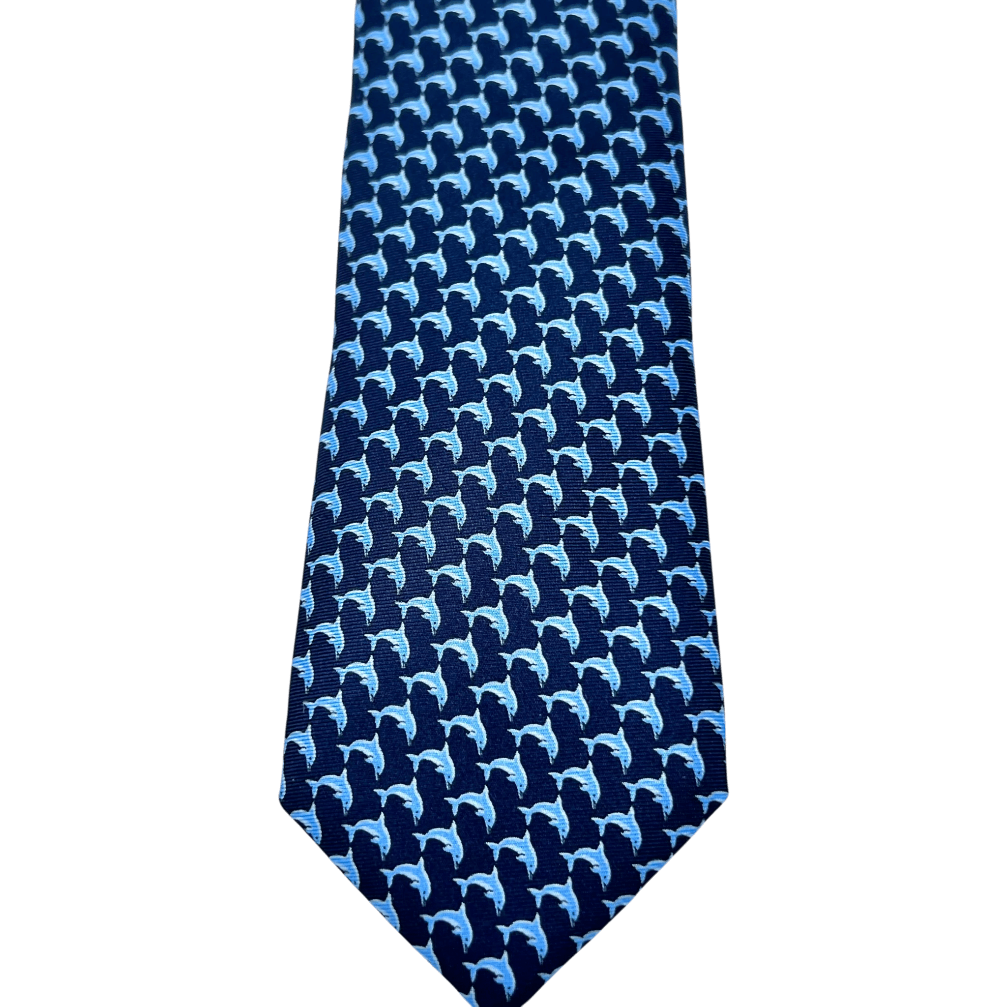 UNIT Hamburg - Ascot, Seidenkrawatte, Delphim Foulard, dunkelblau - Ascot
