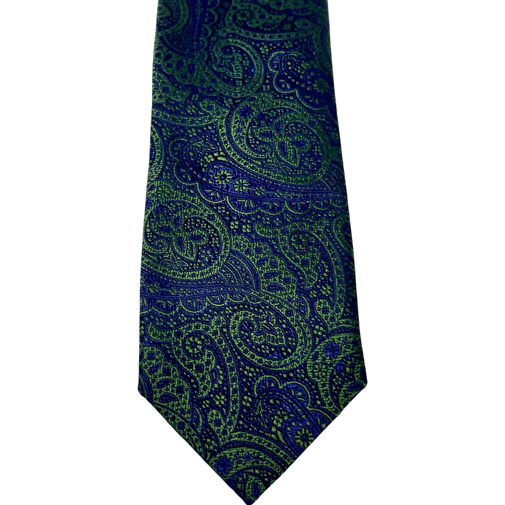 UNIT Hamburg - Ascot, Seidenkrawatte, Paisley, grün - blau - Ascot