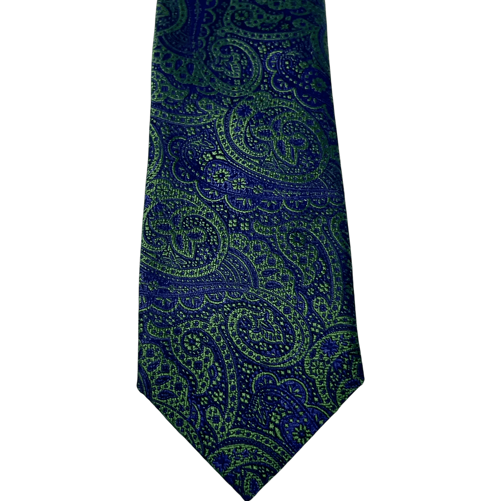 UNIT Hamburg - Ascot, Seidenkrawatte, Paisley, grün-blau - Ascot