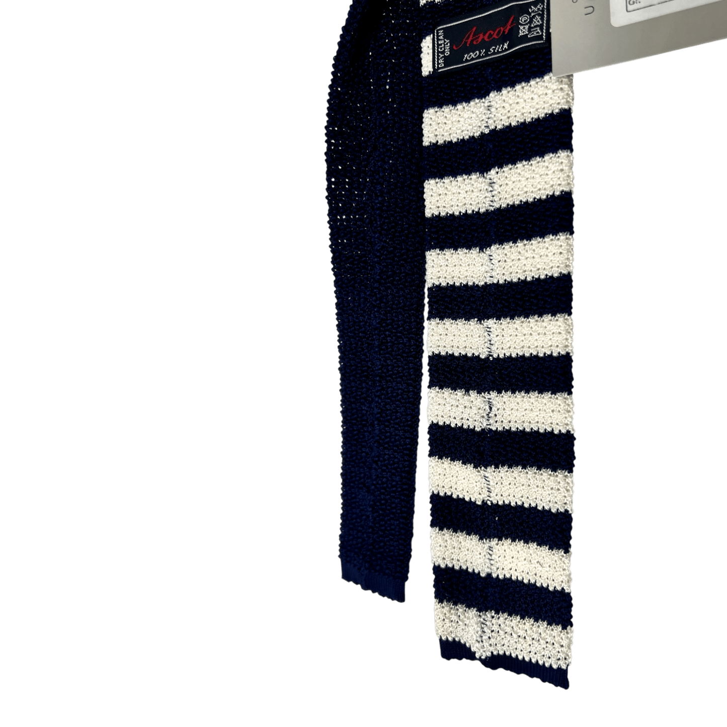 UNIT Hamburg - Ascot, Seidenstrickkrawatte, blau - weiß - Ascot