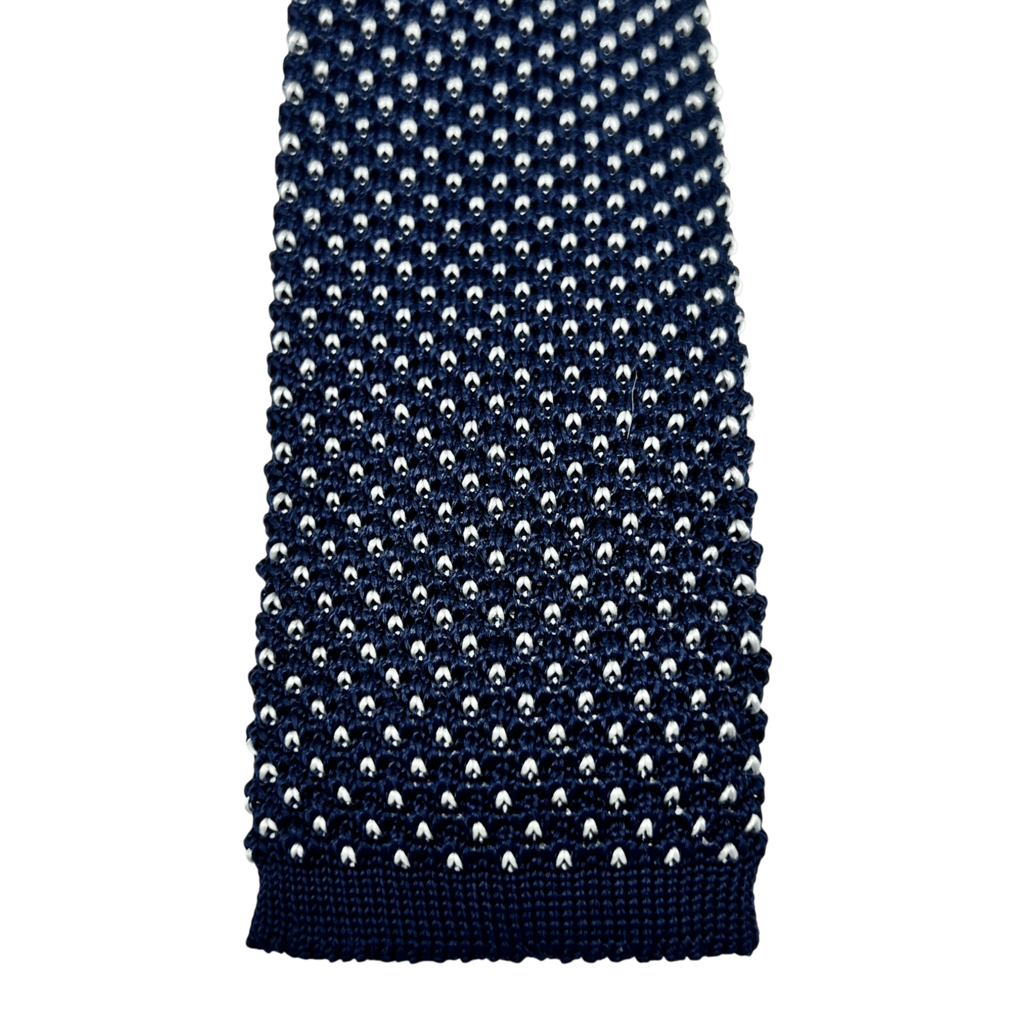 UNIT Hamburg - Ascot, Seidenstrickkrawatte, navy mit weißen Punkten - Ascot
