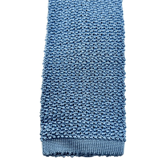UNIT Hamburg - Ascot, Seidenstrickkrawatte, uni babyblau - Ascot